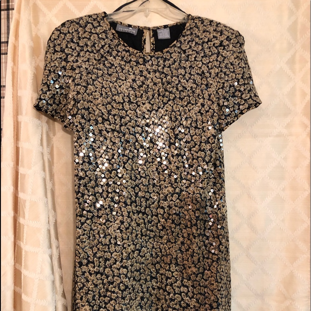 Vintage Liz Claiborne All sequenced printed dress. - Picture 5 of 7